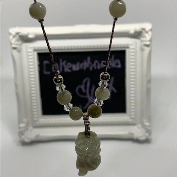 18k gold plated jade dragon pendant with chain - Picture 1 of 8